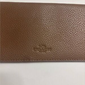 Coach Tan Leather Checkbook Wallet